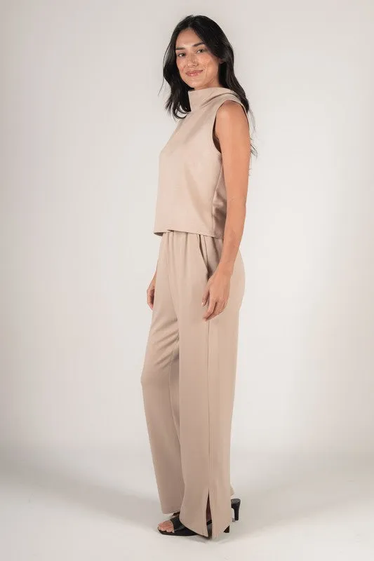 Scuba Modal Side Slit Straight Pant