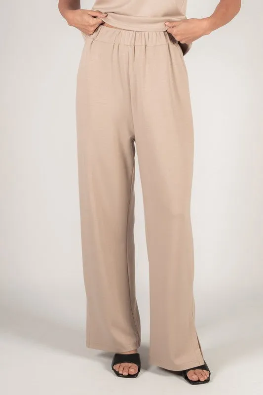 Scuba Modal Side Slit Straight Pant