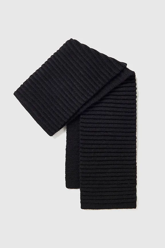 SENTALER BLACK ADULT RIBBED SCARF