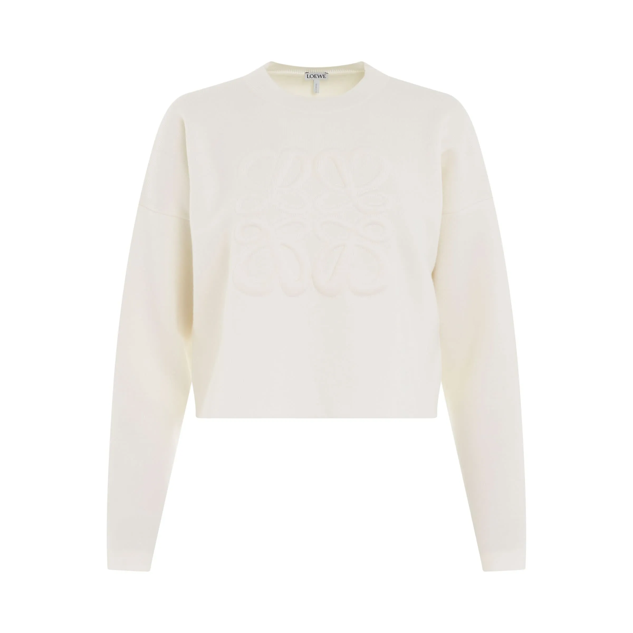 Short Anagram Sweater in White