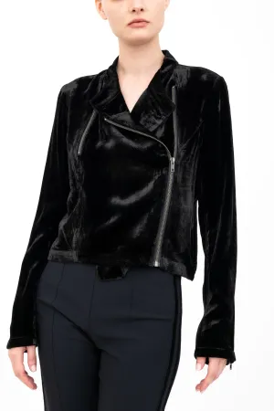 Silk Velvet Moto Jacket - AVERY H24