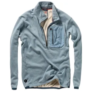 Sky Blue Heather Micropile Half Zip Pullover by Relwen