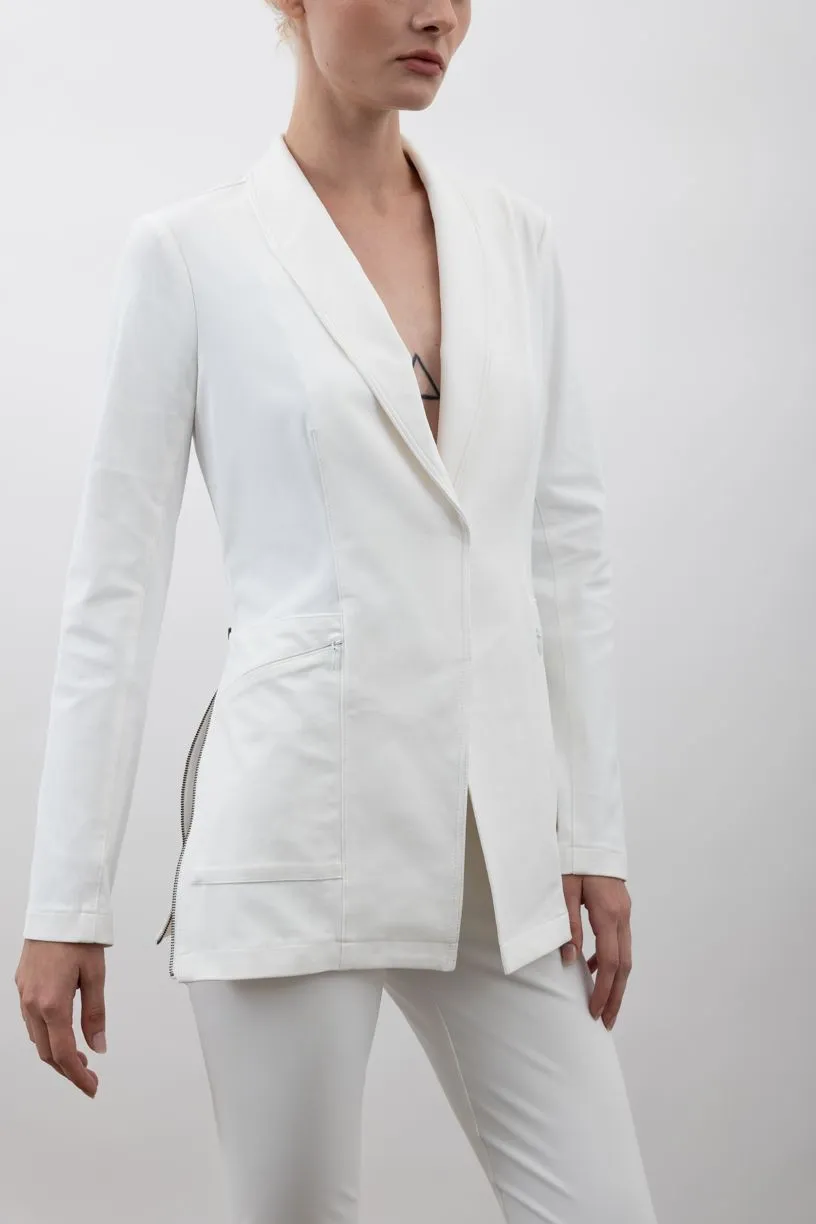 Tech Stretch Shawl Collar Blazer with Utility Pockets - VALBELLA CORE