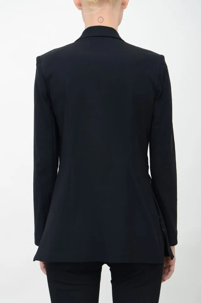 Tech Stretch Shawl Collar Blazer with Utility Pockets - VALBELLA CORE