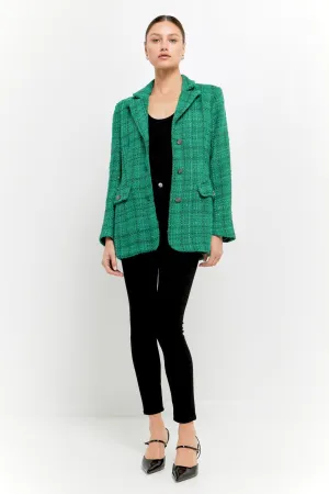 Tweed 3pc Button Long Blazer