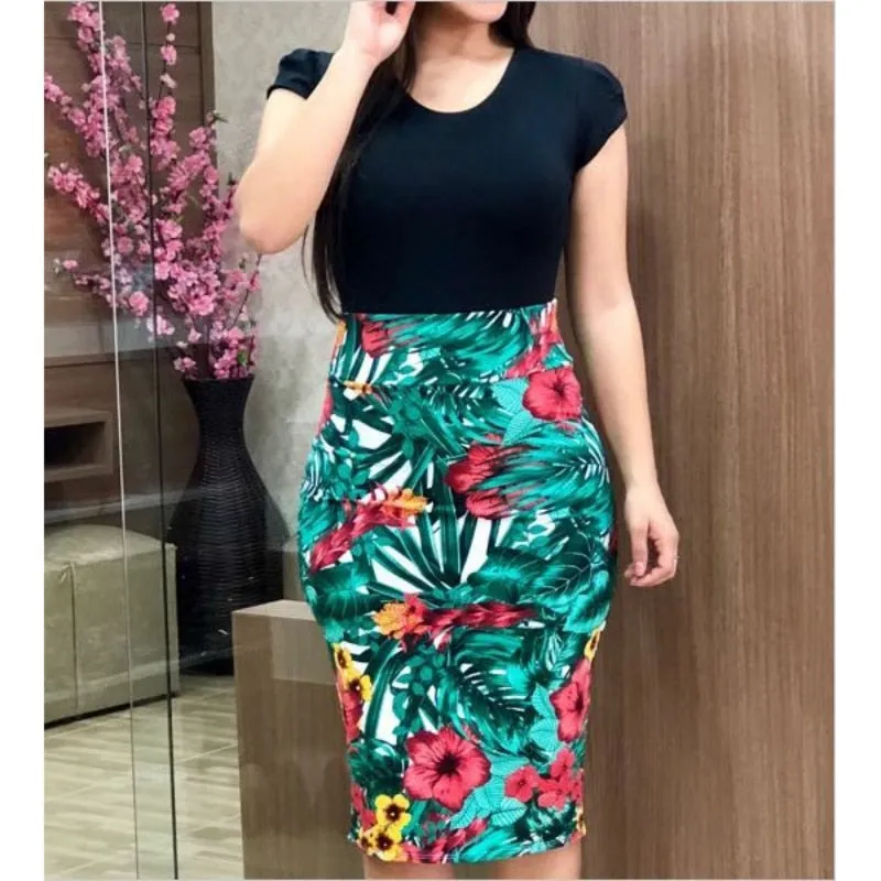 Vintage Elegant Floral Pencil Dresses