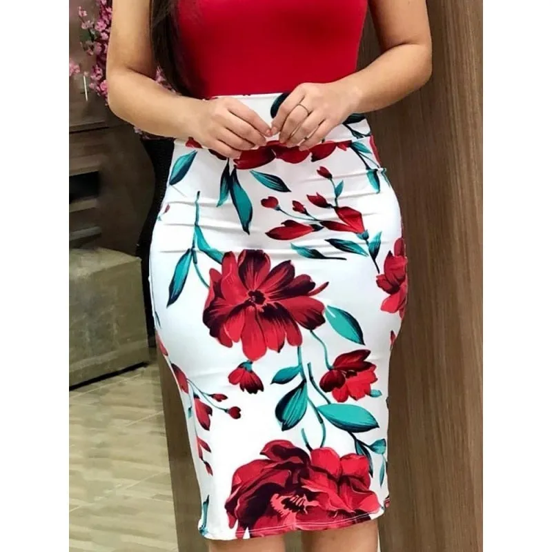 Vintage Elegant Floral Pencil Dresses