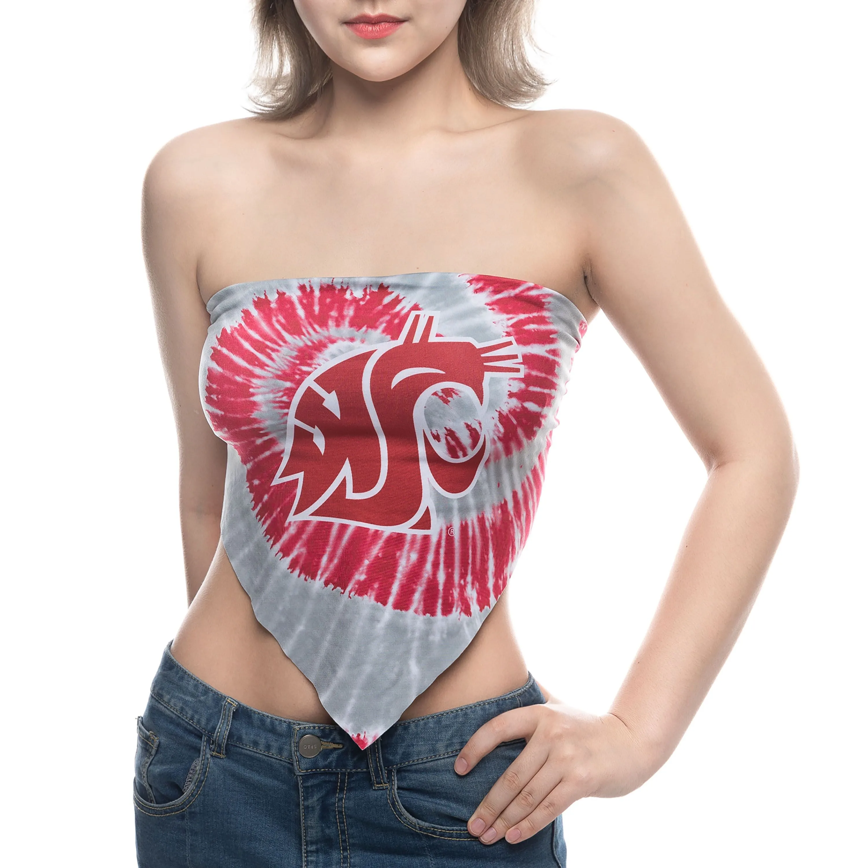 WSU Tie Dye Bandeau Top