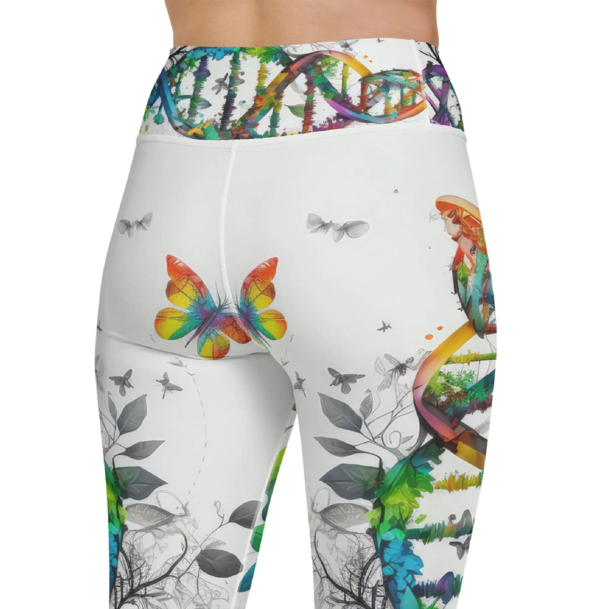 Yoga Capri Leggings DNA & Butterflies