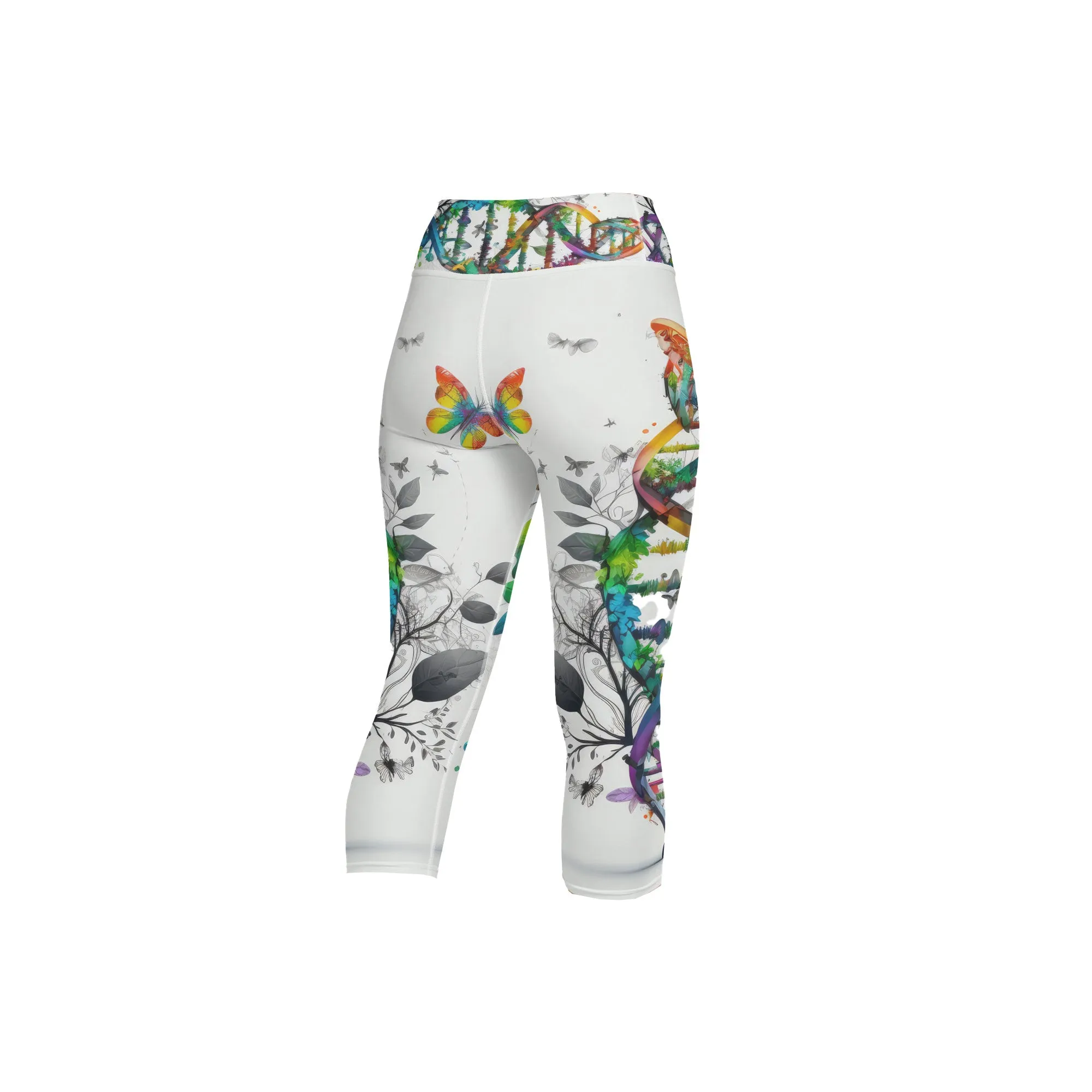 Yoga Capri Leggings DNA & Butterflies