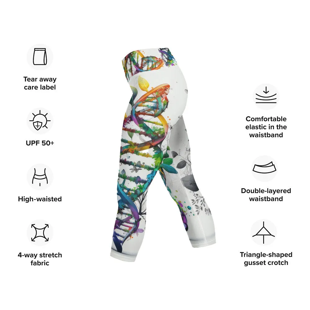 Yoga Capri Leggings DNA & Butterflies